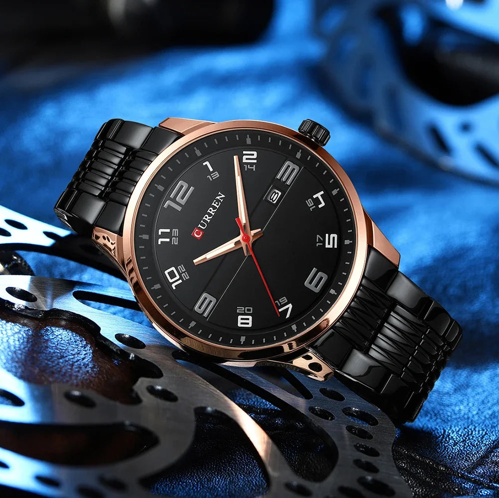 Men Fashion Casual Business Watches Men's Quartz Clock Male stainless steel Strap Wrist Watch Relogio