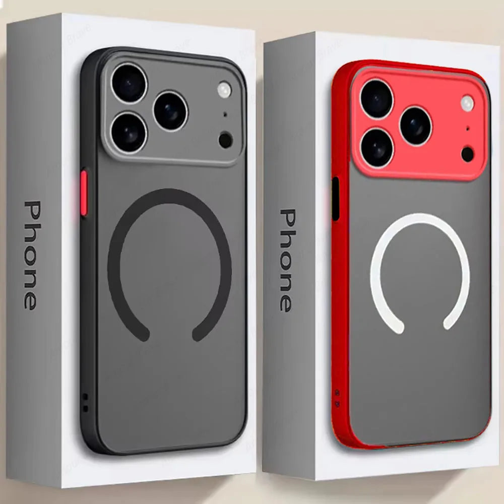 Matte Magnetic For Magsafe Wireless Charge Phone Cases For iPhone 17 16 15 14 13 11 12 Pro Max Plus XS Max XR X Air Armor Cover