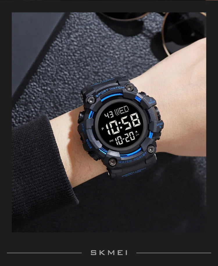 Skmei Luxury Fashion Sports Watches Men Waterproof Stopwatch Dual Time Digital Wristwatch Big Dial Clock Reloj Hombre