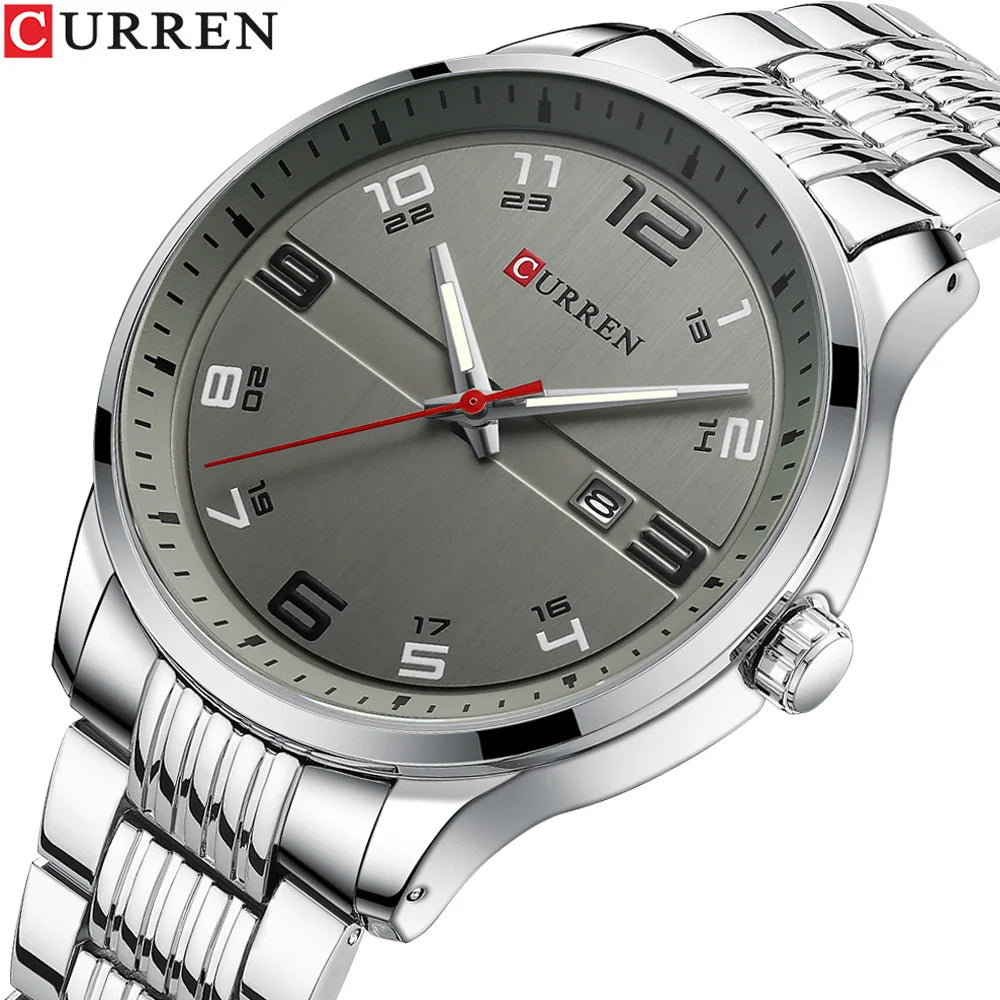 Men Fashion Casual Business Watches Men's Quartz Clock Male stainless steel Strap Wrist Watch Relogio