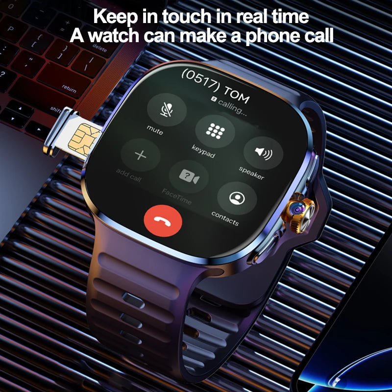 8GB+128GB RAM 5G/4G Smart Watch 2.4 inch AMOLED 2100mah Battery 900W Camera GPS WIFI Google APPS Download Smartwatch Android 10