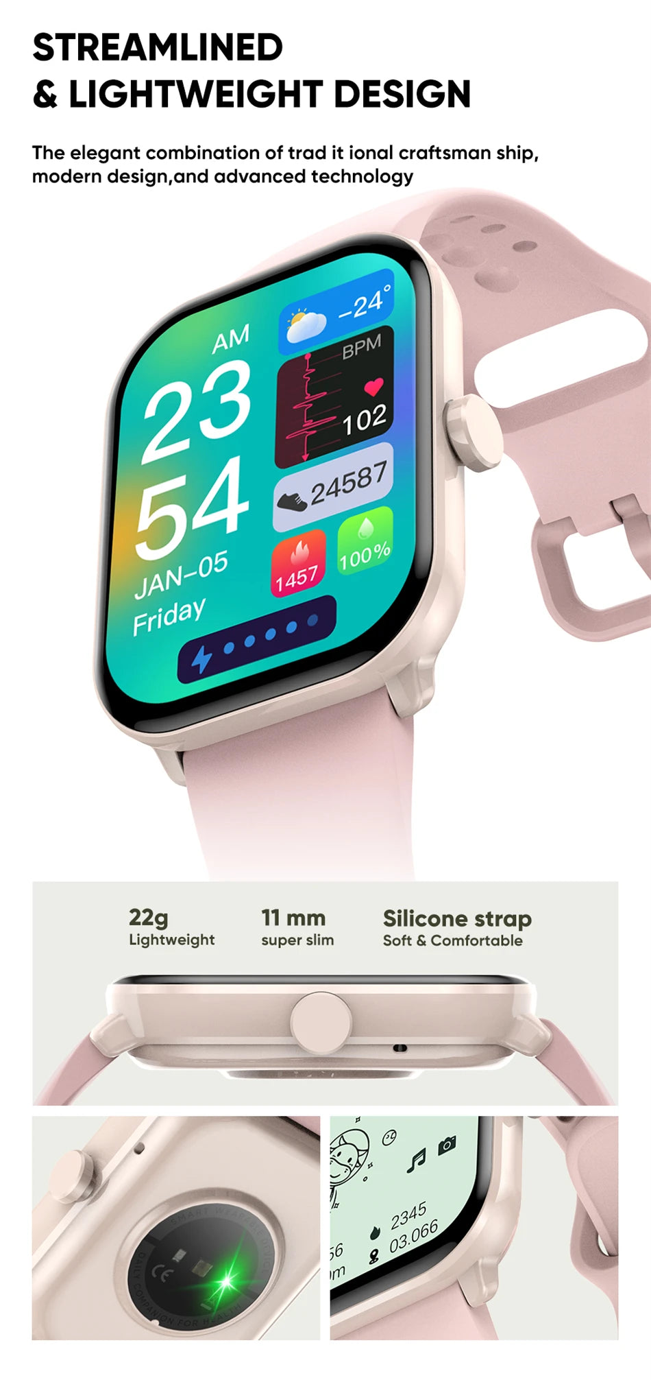 For Xiaomi Watch 5 Global Version Men Women HD AMOLED Display Heart Rate Bluetooth Call GPS Track Waterproof Sports Smart Watch