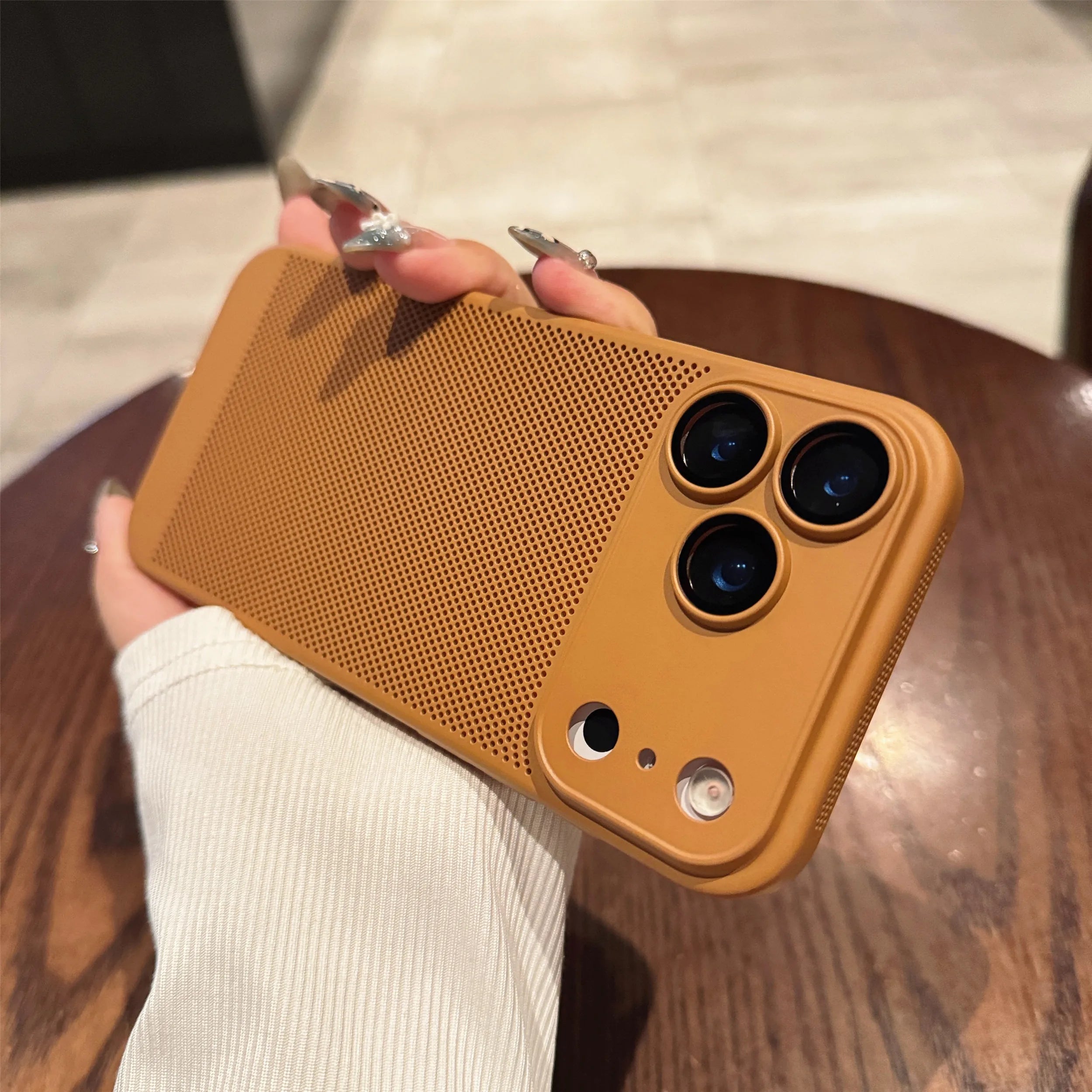 Original Cooling Grid Heat Dissipation Phone Case For iPhone 17Air 16 16E 15 14 13 12 11 17 Pro Max Mesh Breathable Hard Cover