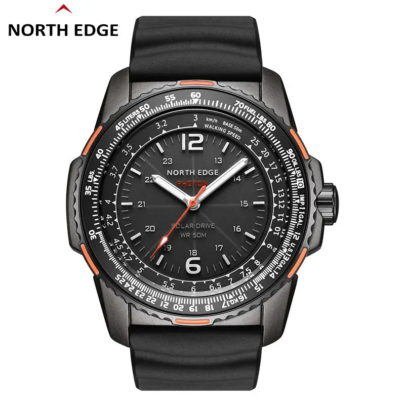 NORTH EDGE EVOQUE 2 Men Digital Military Watch Waterproof 50M Men's Sport Wristwatches Solar Power Luminous Enviormentally Clock