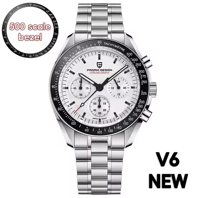2026 New PAGANI DESIGN Moon V6 Men's Watches Luxury Quartz Watch For Man Chronograph VK63 Men Gift AR Sapphire Mirror Luminous