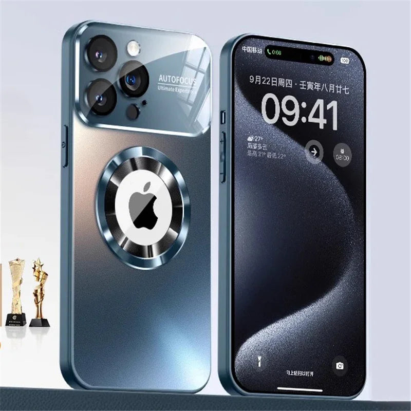 Luxury Titanium Metallic Color Matte Magnetic Case for iPhone 17 16 Pro Max 15 14 Plus 13 12 For Magsafe Wireless Charge Cover