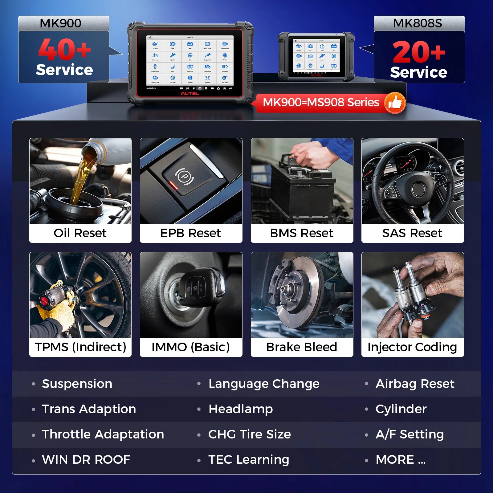 Autel MaxiCOM MK900 Diagnostic Tools CAN FD DoIP 8 Inch Bidirectional OBD2 Scanner Auto Diagnosis Upgrade of MX808S