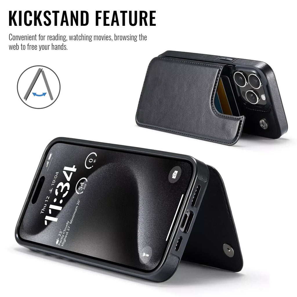 Wallet Card Holder Case for iPhone 16 15 14 13 12 11 Pro Max XS XR Leather Cover