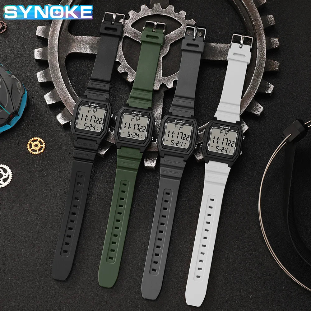 SYNOKE Digital Watches Men Military Sports Luminous Chronograph Waterproof Male Electronic Wrist Watches Square Watch