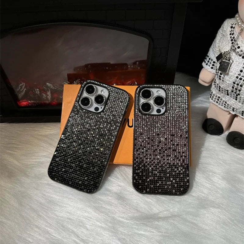 17 16 15Pro Max Luxury Case Full Shinny Diamond Bumper Frame Cover for iPhone 17 16 11 12 13 14 15 Pro Max Xr 17 Air Cases
