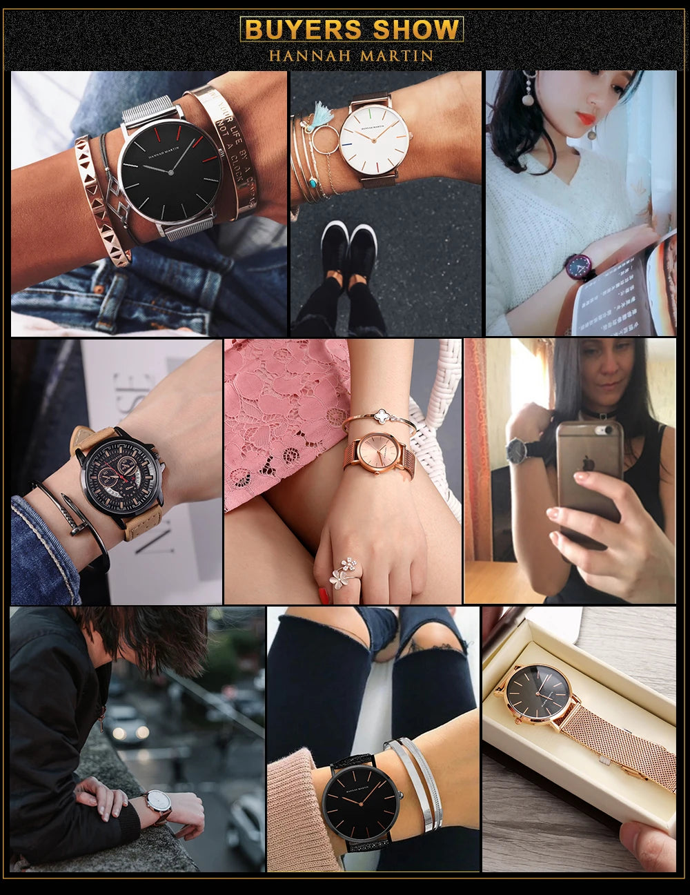 HANNAH MARTIN Brand Japan Quartz Movement Men's Waterproof Wrist Watches Fashion Luxury Ultra Thin Leather Creative Male Watches