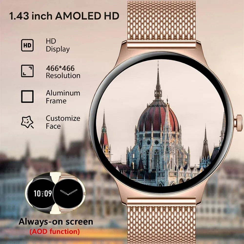 2026 New 7.9MM Ultra Thin Smart Watch Women Screen Always Display Time Sports Bracelet Bluetooth Call Fashion Smartwatches ios