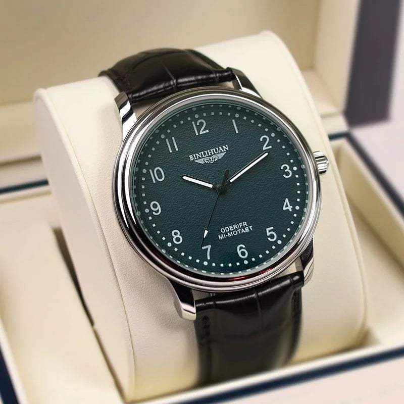 Luxury Business Men's Quartz Watch Top Brand Waterproof Leather Strap Handsome Wristwatch for Men 2025 New Model