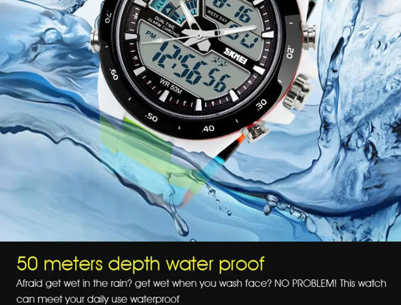 SKMEI 1016 Men Fashion Casual Alarm Clock Waterproof Military Chrono Dual Display Wristwatches Relogio Masculino Sport Watch