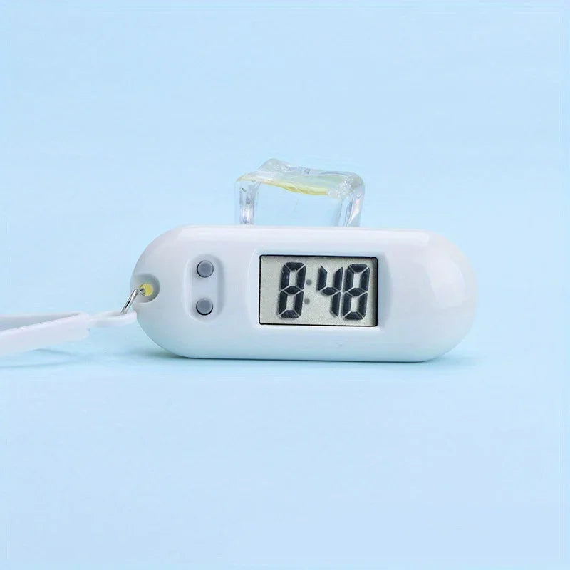 Sporty LED Digital Keychain Pocket Watch Mini Clock - Compact and Portable, Ideal for Students and Kids
