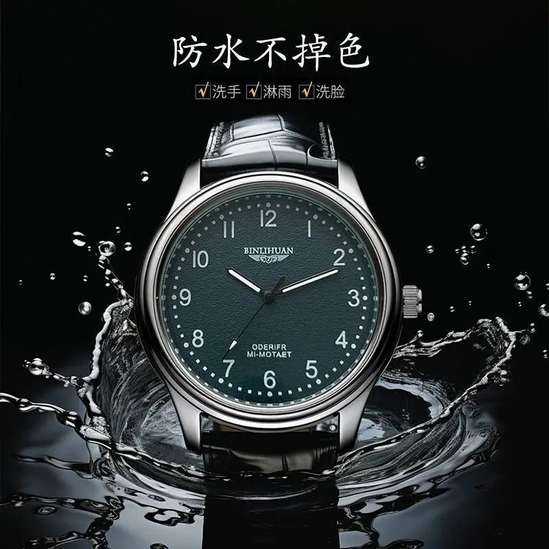 Luxury Business Men's Quartz Watch Top Brand Waterproof Leather Strap Handsome Wristwatch for Men 2025 New Model
