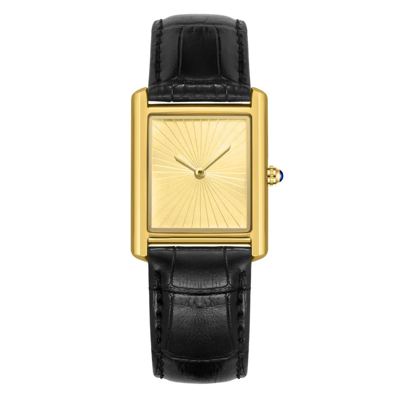 New Classic Square Watch for Men Women Simple Two-Hand Design Fashion Leather Strap Waterproof Quartz Wristwatches Drop Shipping