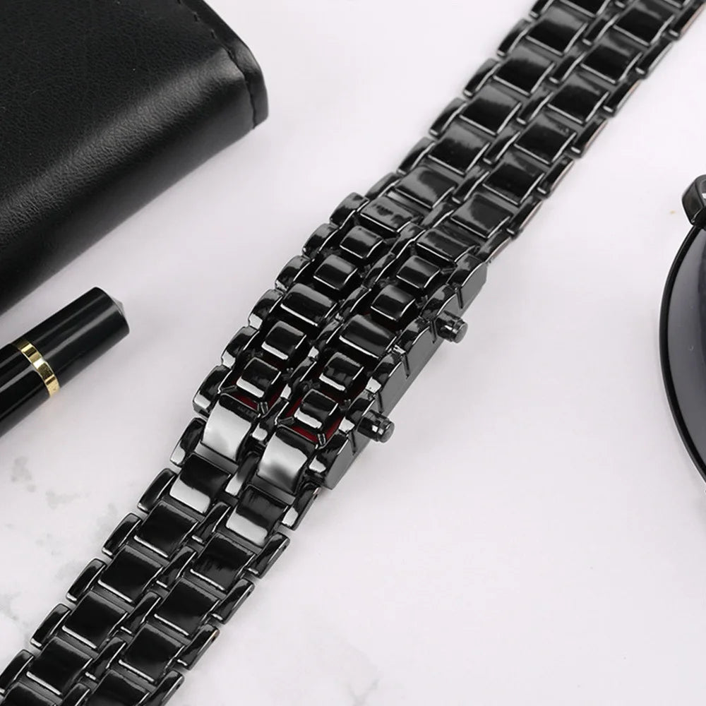 LED Lava Watch Steel Man Watches Hot Sales Fashion Digital Wristwatches For Men Dropshipping Electronic Watch relogios masculino