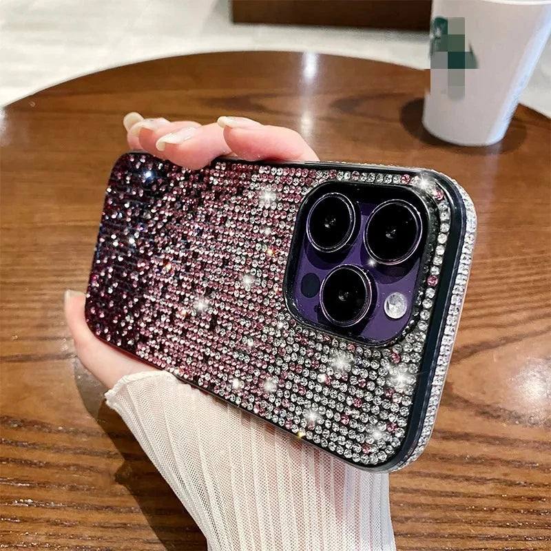 17 16 15Pro Max Luxury Case Full Shinny Diamond Bumper Frame Cover for iPhone 17 16 11 12 13 14 15 Pro Max Xr 17 Air Cases