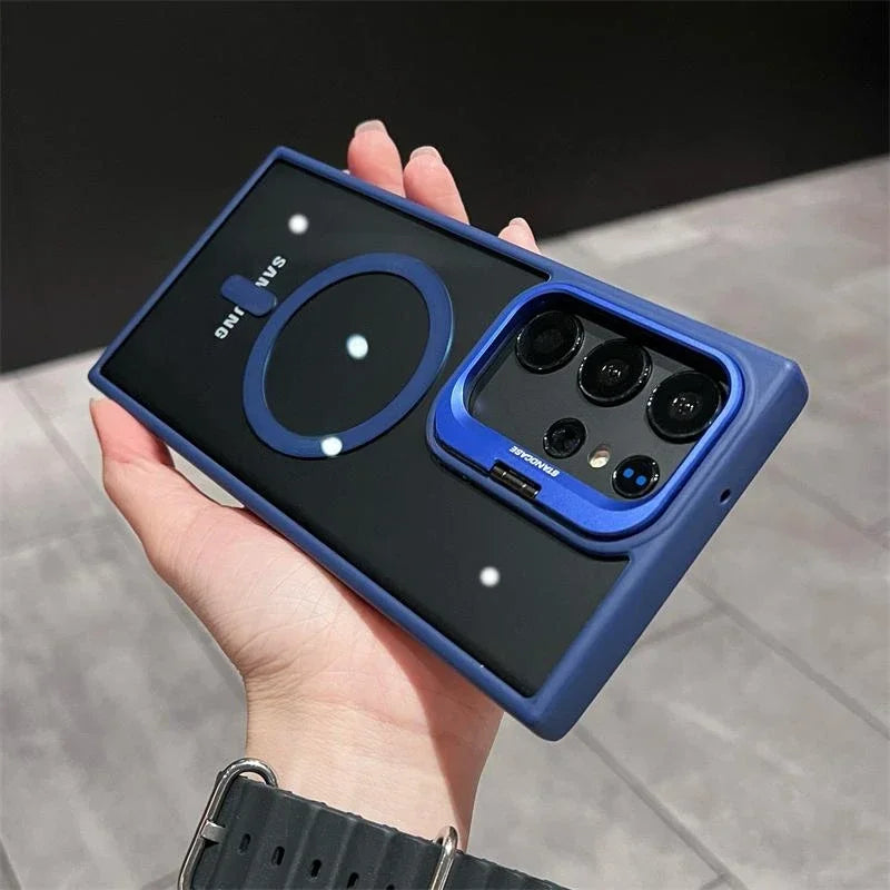 Camera Protector Holder Clear Phone Case For Samsung Galaxy S25 Ultra S24 S23 S22 S23 FE Plus Magsafe Magnetic Cover Capa Fundas