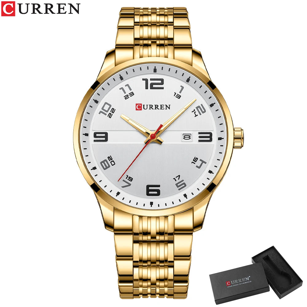 Men Fashion Casual Business Watches Men's Quartz Clock Male stainless steel Strap Wrist Watch Relogio
