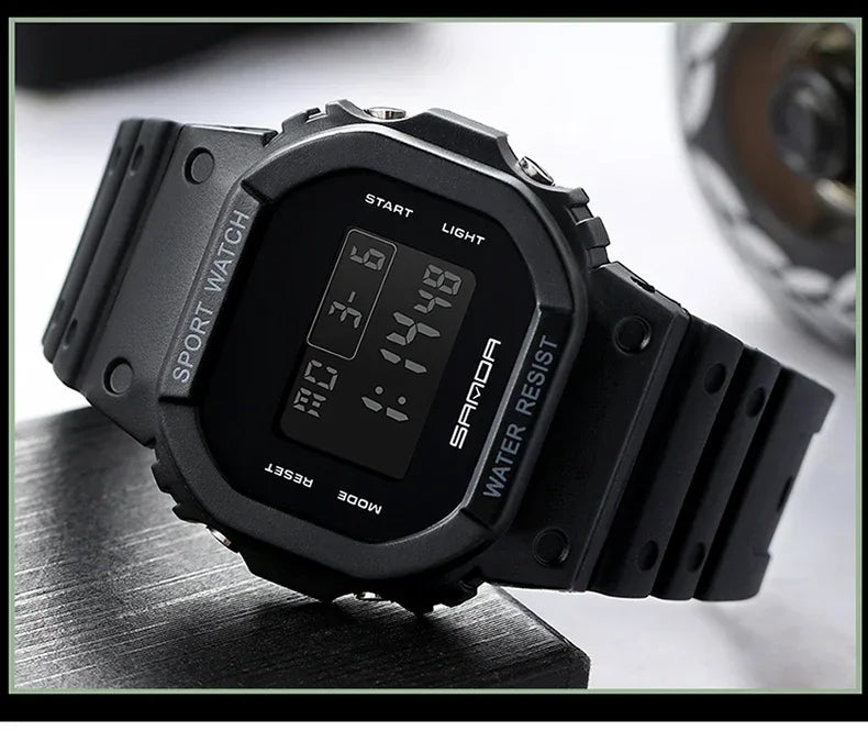 SANDA 293  Waterproof Watch Fashion Brand Ladies Watches For Women Sport Digital Wristwatches Female Clock LED Display 50m