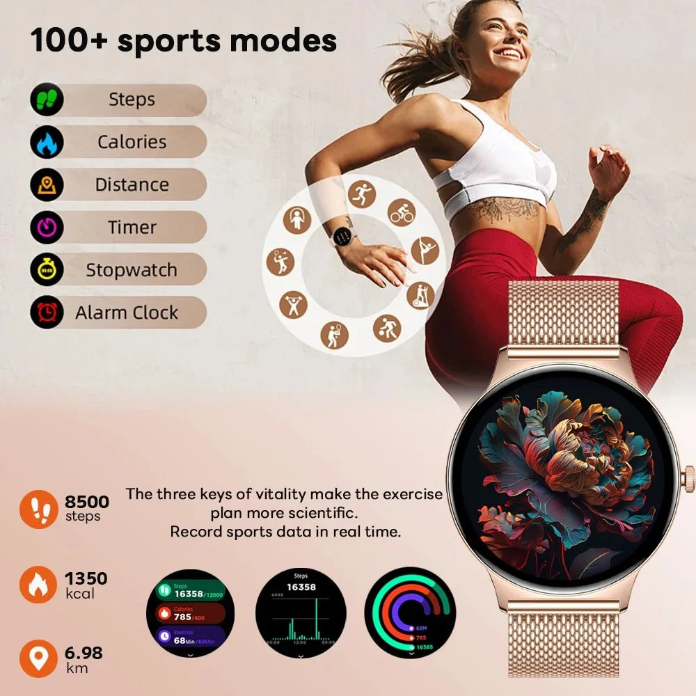 2026 New 7.9MM Ultra Thin Smart Watch Women Screen Always Display Time Sports Bracelet Bluetooth Call Fashion Smartwatches ios
