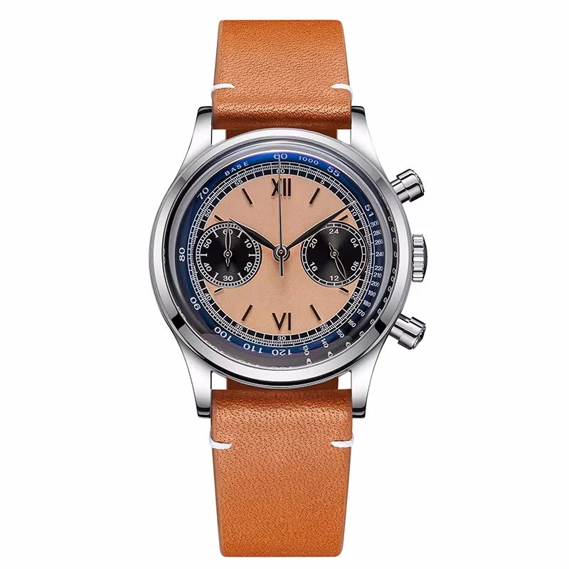 ADDIESDIVE AD2037 VK64 Multifunctional Chronograph Watch 10Bar Waterproof Mens Leather Watch Quartz Watches Reloj Hombre