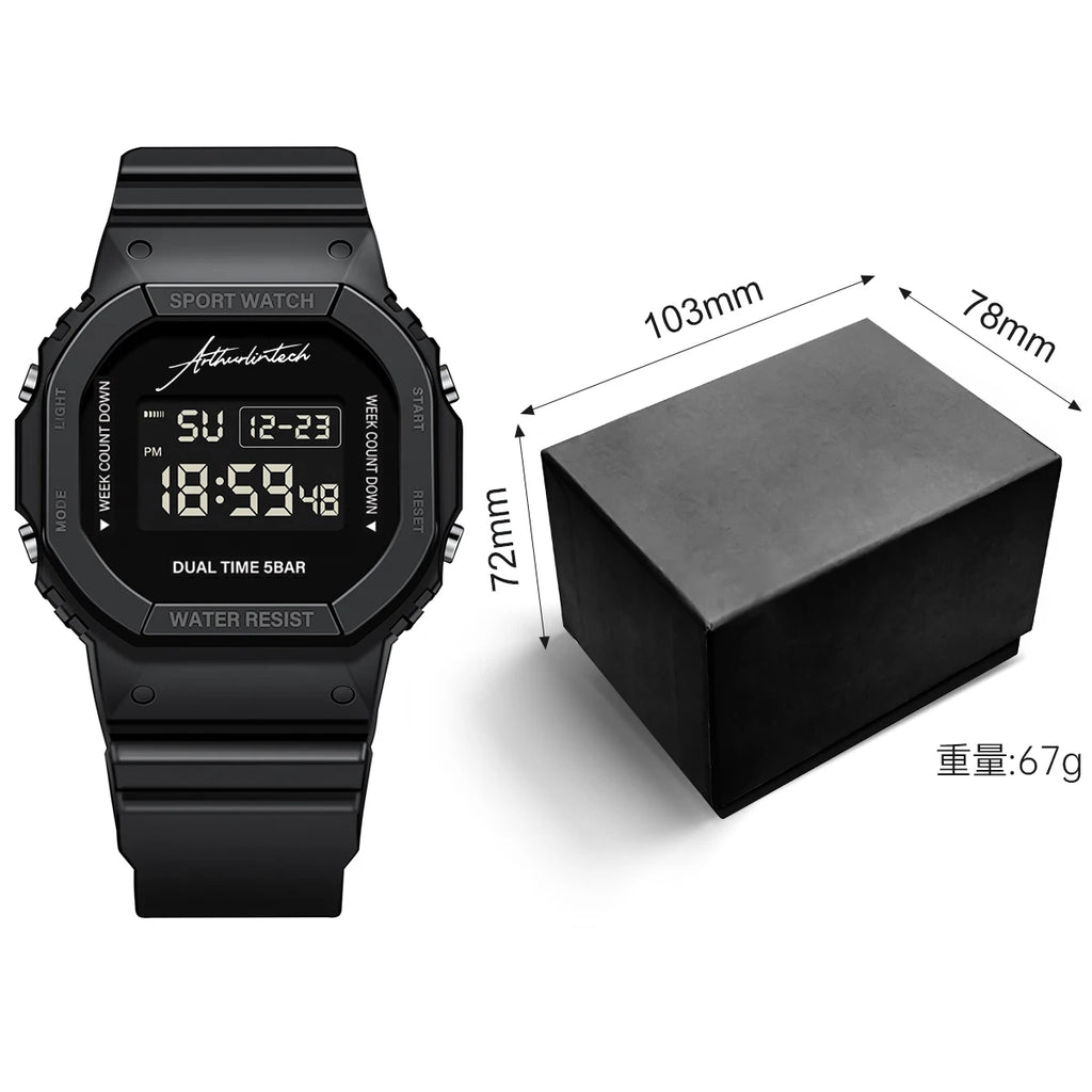 Military Digital Watch for Men Sports Waterproof Shockproof Mens Wristwatches LED Didplay Alarm Clock Reloj Hombre