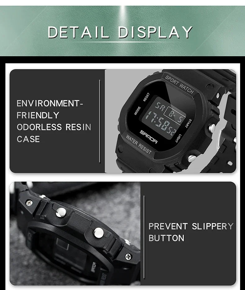 SANDA 293  Waterproof Watch Fashion Brand Ladies Watches For Women Sport Digital Wristwatches Female Clock LED Display 50m