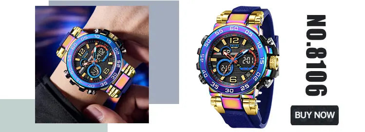 SMAEL Men Watches  50m Waterproof Sports Watch Military Man Sports Watch Digital 8072 Dual Display Watch  Quartz  Led Digital