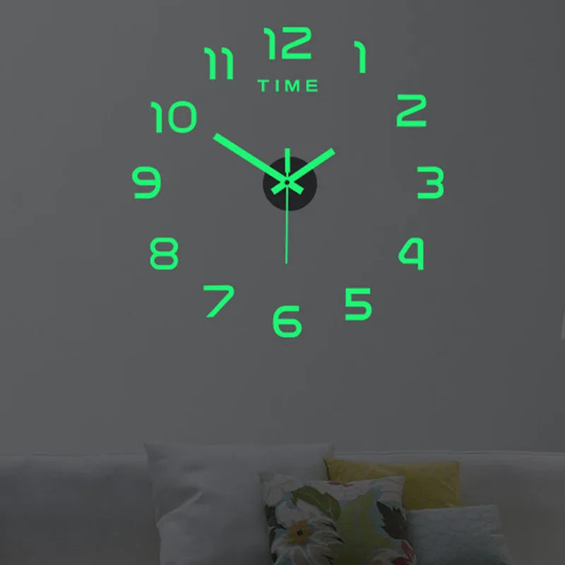reloj de pared Luminous Wall Clock DIY Quartz Watch Clocks Acrylic Mirror Stickers Horloge Murale Wall Decor Home Decoration HOT