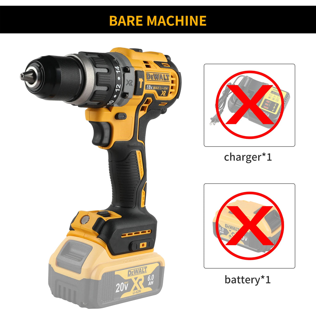 DEWALT US DCD796 Cordless Brushless Impact Drill 20V Battery Portable Compact Rechargeable Power Tools