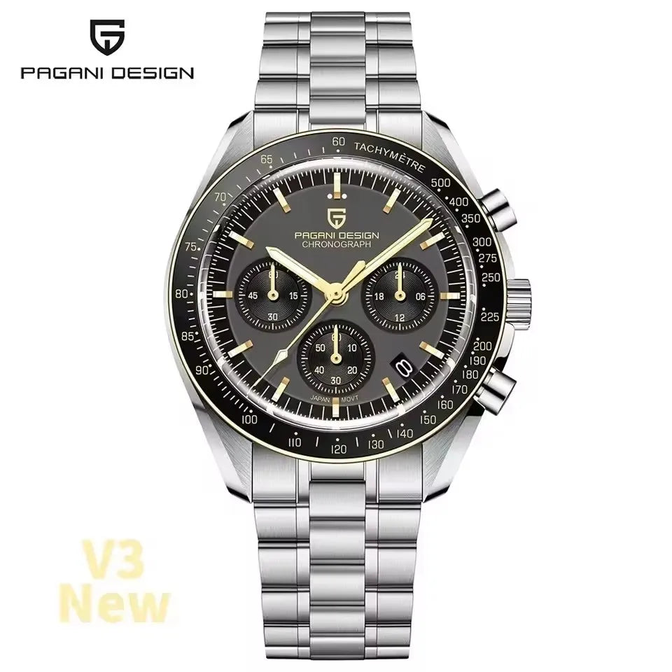 2026 New PAGANI DESIGN Moon V6 Men's Watches Luxury Quartz Watch For Man Chronograph VK63 Men Gift AR Sapphire Mirror Luminous