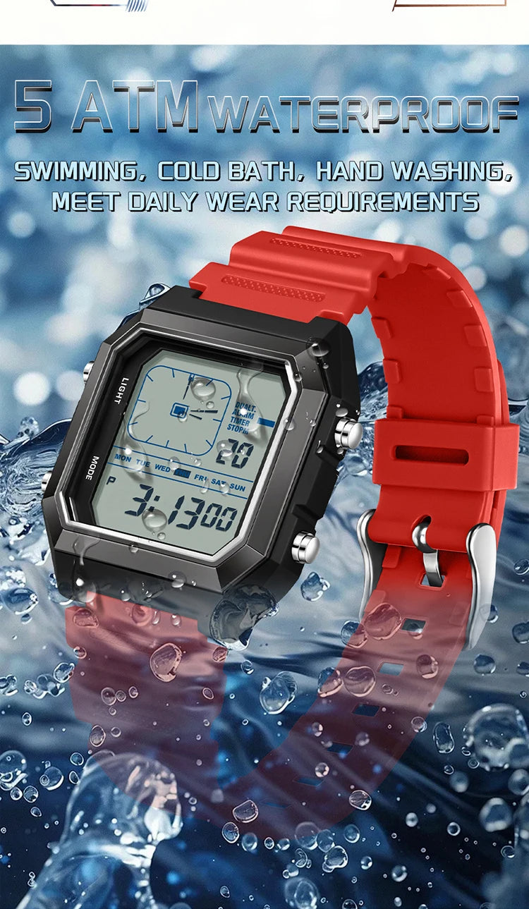 SANDA 6307 Fashion Digital Watches for Man Multifunction Luminous Chronograph Calendar Outdoor Sport Waterproof Electronic Watch