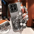 Shockproof Plating Glitter Butterfly Bracket Bracelet Case for iPhone 17 Air 16 15 14 13 12 11 17 Pro Max 16 Plus 16E Soft Cover