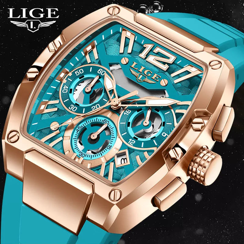 LIGE Men Watch Fashion Top Brand Luxury Silicone Military Watch Men Casual Sports Waterproof Date Quartz Wristwatches For Men