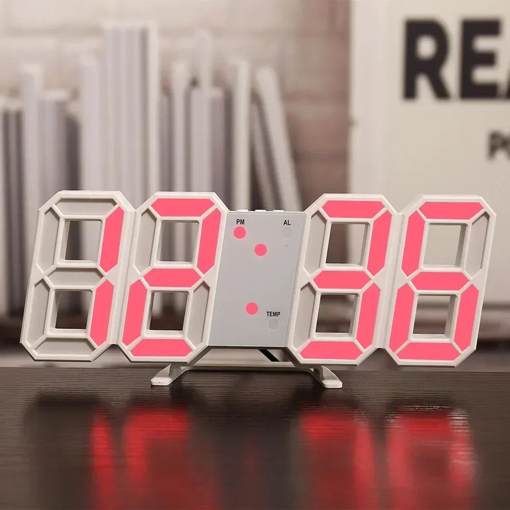 3D LED Digital Clock Wall Decoration Glow Night Mode Decoration for Home Adjustable Electronic Watch Clock Decor Clocks Garden