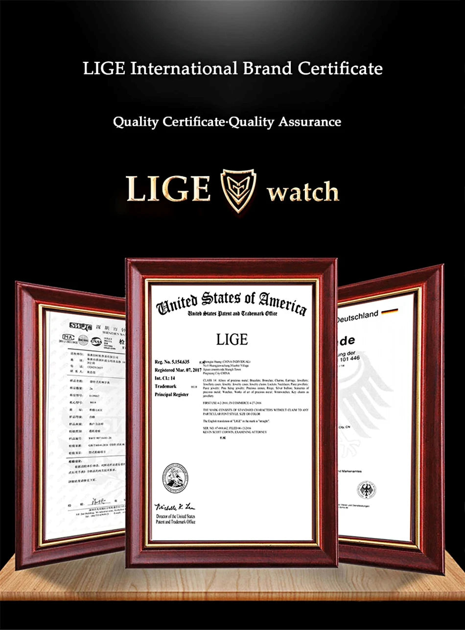 LIGE Original Top Quartz Watch Outdoor Sports Casual Simple Auto Date Clock Nylon Strap Waterproof Luminous Watches for Man Gift