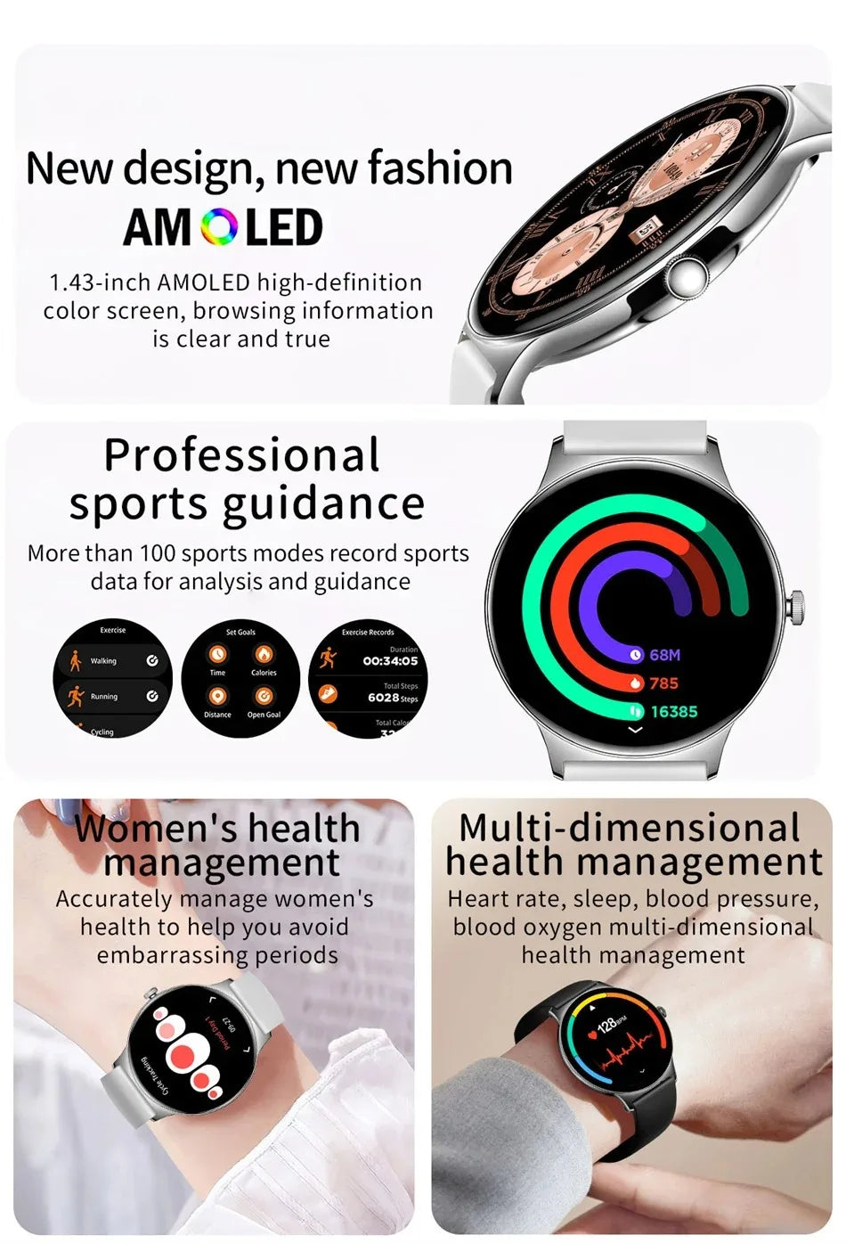2026 New 7.9MM Ultra Thin Smart Watch Women Screen Always Display Time Sports Bracelet Bluetooth Call Fashion Smartwatches ios