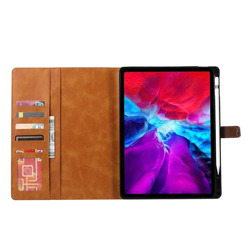 Luxury Flip Leather Book Case For iPad Pro 13 Pro 11 Air 11 Air 13 2024 Mini 7 6 Pro 12.9 Air 4 10.9 Cards Wallet Stands Cover