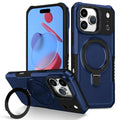Luxury Anti-slip Frame Armor Magnetic Stand Phone Case For iPhone 17 Pro Max Plus Double Layer Protection Shockproof Back Cover