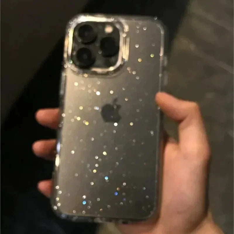 Classic Fashion Flash Powder Transparent Soft Shockproof Mobile Phone Case for IPhone16 15 14 13  Pro Max Mini The Perfect Case
