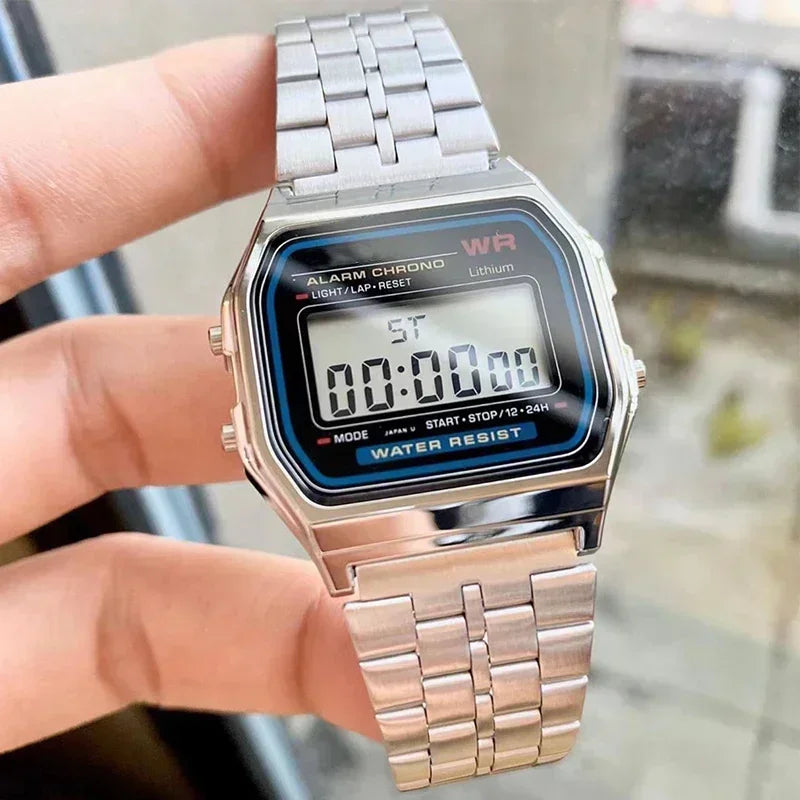 F91W Luxury Watch Waterproof Retro Digital Stainless Steel Sports Military Watches Men Women Electronic Wrist Watches Clock