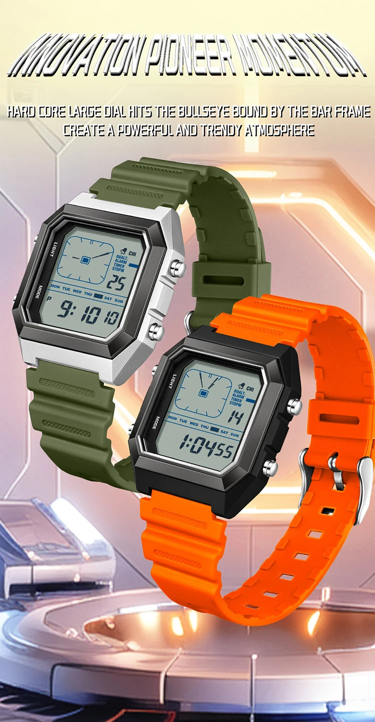 SANDA 6307 Fashion Digital Watches for Man Multifunction Luminous Chronograph Calendar Outdoor Sport Waterproof Electronic Watch
