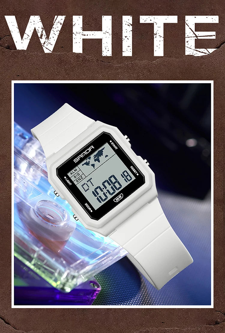 SANDA 2217 Sports Fashion Men Electronic Watches Multifunction Alarm Clock Countdown Luminous Waterproof Men's Digital Wristwatc