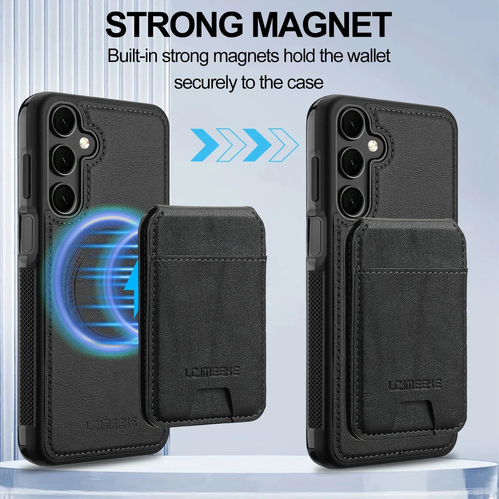 Detachable Leather Case For Samsung Galaxy S26 S25 Ultra S24 Plus S22 S21 FE A55 A35 A16 A36 A56 A15 A14 Card Wallet Phone Bag