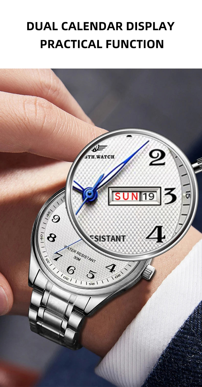 Vintage ultra-thin watch, atmospheric men's night light waterproof quartz watch, give gift