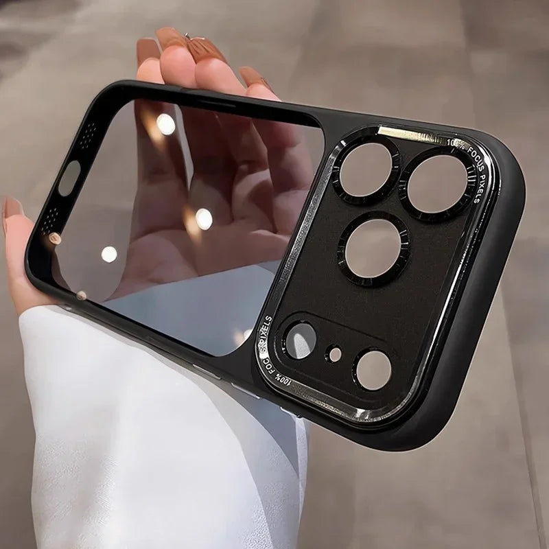 New Hard Acrylic Transparent Phone Case for iPhone 17 Air 14 15 16 Plus 12 13 17 Pro Max Lens Film Protection Shockproof Cover
