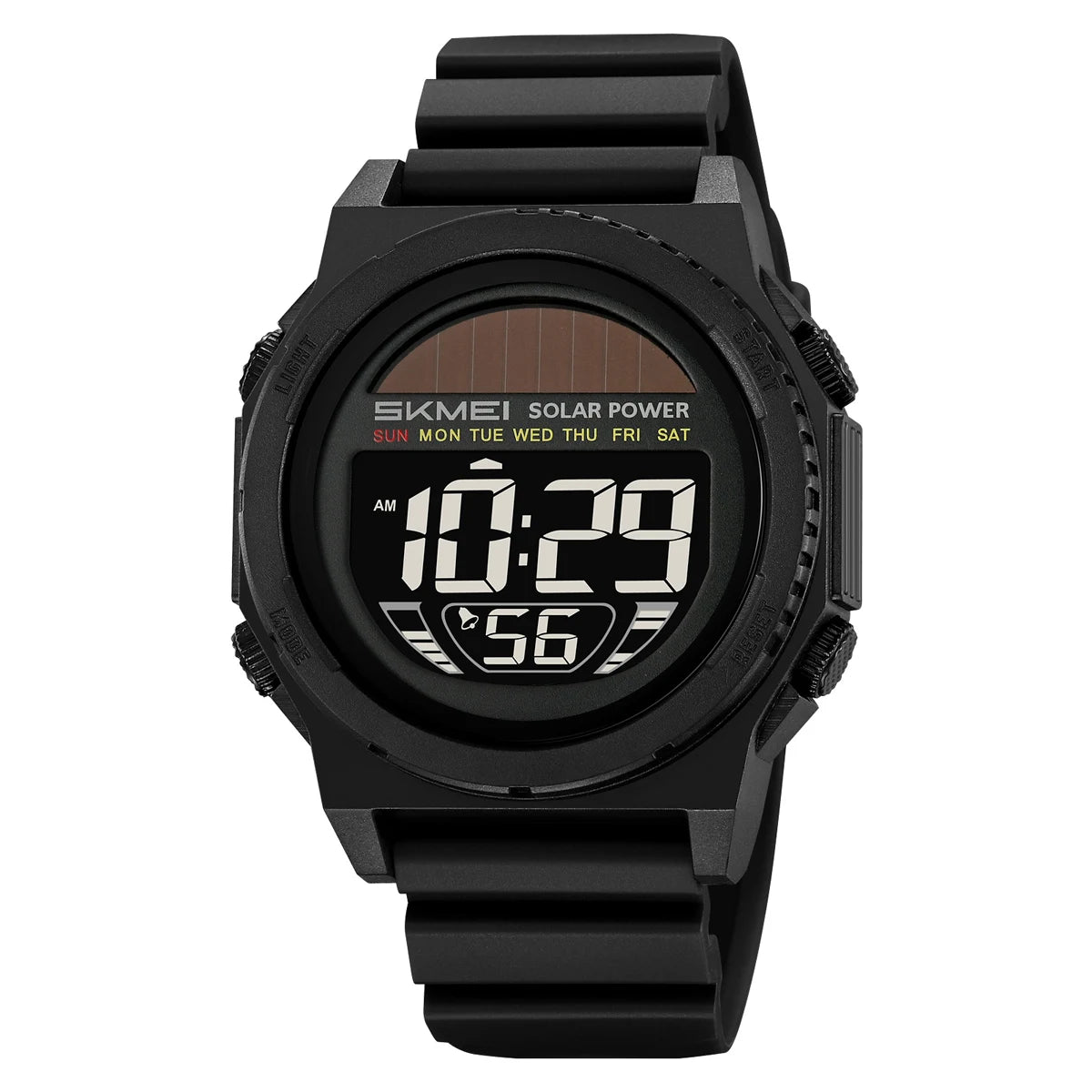SKMEI Solar Energy Digital Sports Electronic Watches For Men Fashion Casual 5Bar Waterproof Chrono Wristwatch Clock Reloj Hombre